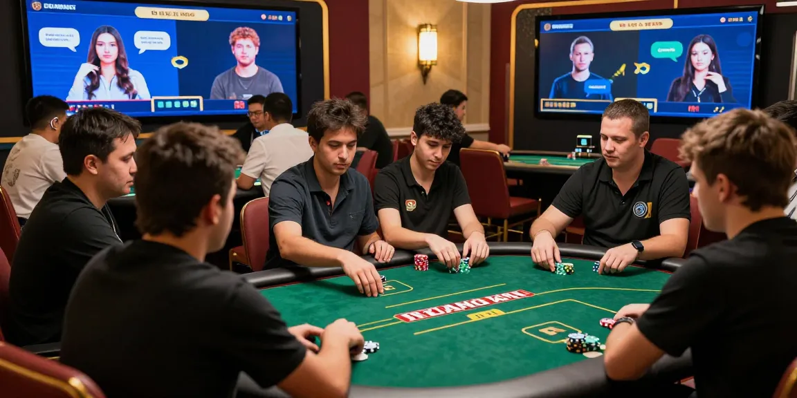 Action-packed online gameplay featuring Daftar Dominobet with diverse players engaged in virtual poker.