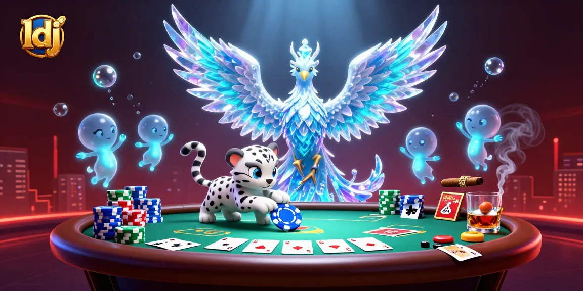 Experience high-stakes poker with ldj's vibrant gaming scene featuring unique characters.