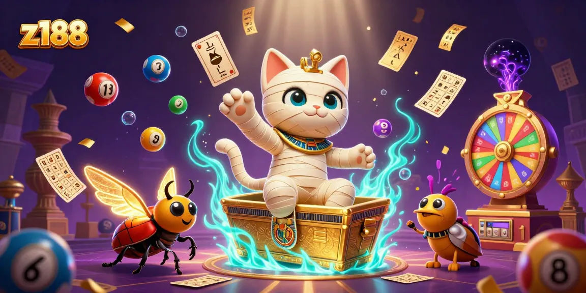 Experience the excitement of z188 as a mummy cat and companions bring casino adventure to life.