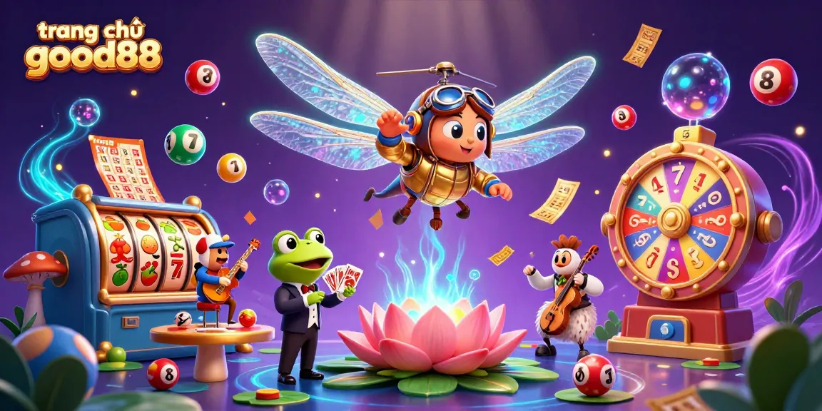 Engage with trang chủ good88 through a vibrant 3D illustration showcasing a casino scene with dynamic elements.