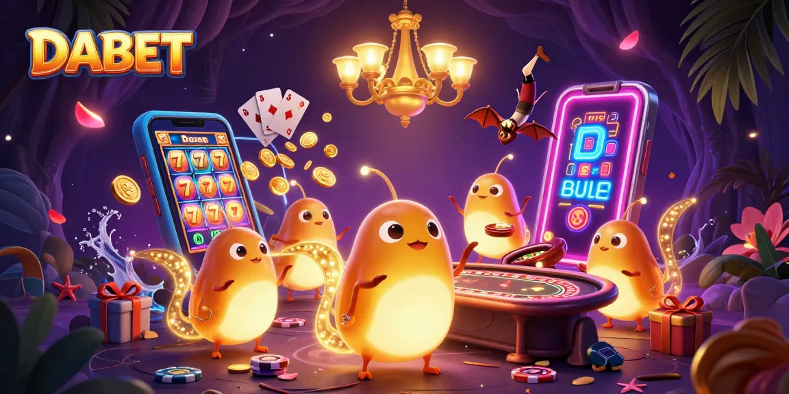 DABET illuminates the cave casino with vibrant glowworms and exciting slot game features.