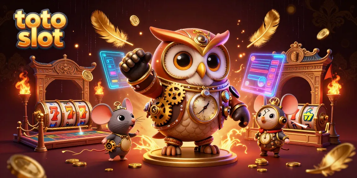Play exciting toto slot games with our vibrant 3D cartoon casino scene featuring dynamic characters.