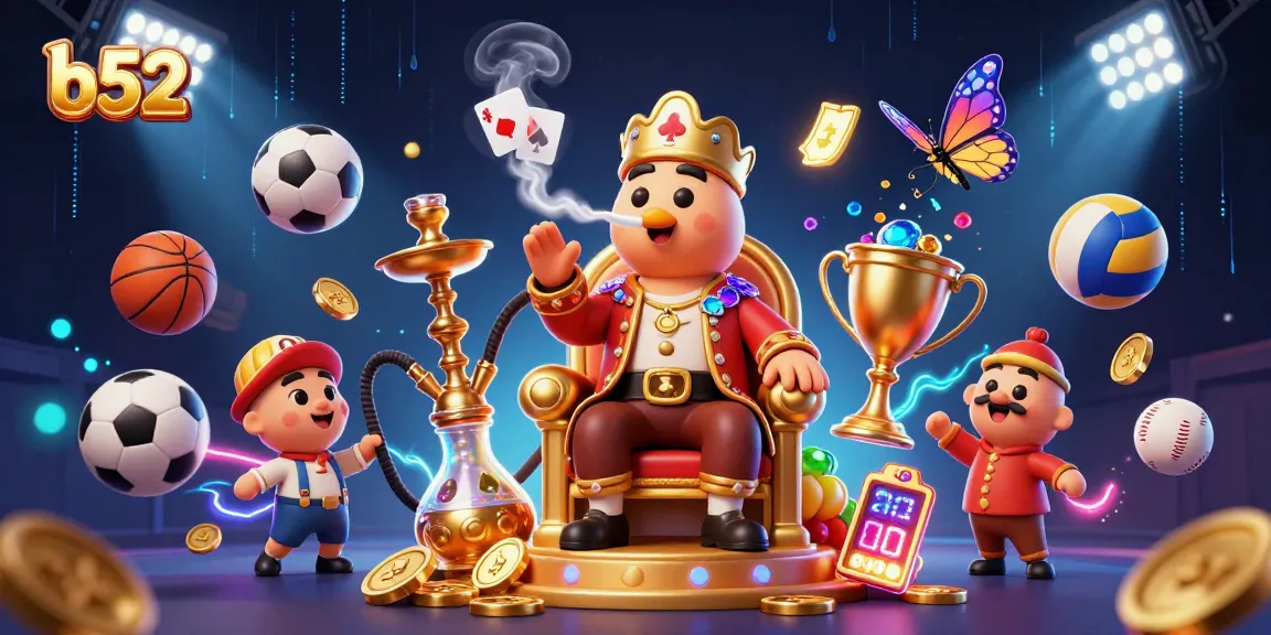 Experience thrilling b52 gaming with a unique hookah-master scene filled with vibrant casino elements.