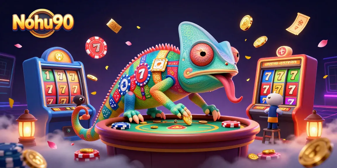 Nohu90 showcases its vibrant casino environment filled with colorful slot machines and dynamic game elements.