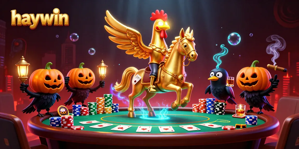 Win at Haywin with dynamic casino action featuring a golden rooster and poker elements.