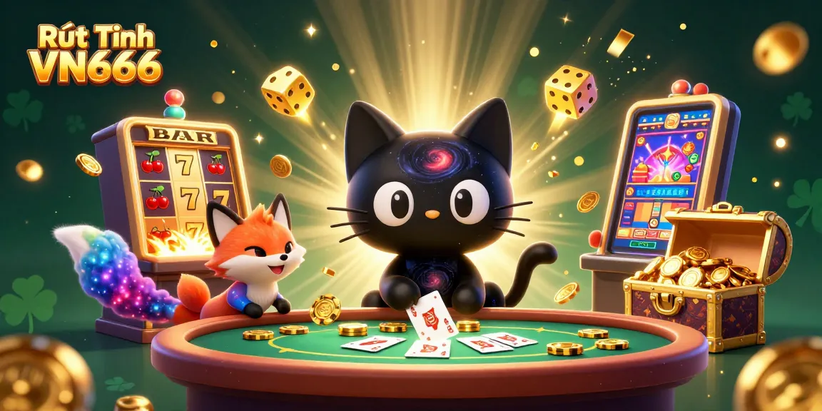 Experience Rút Tiền VN666 illustrated with cosmic characters and dynamic casino elements.