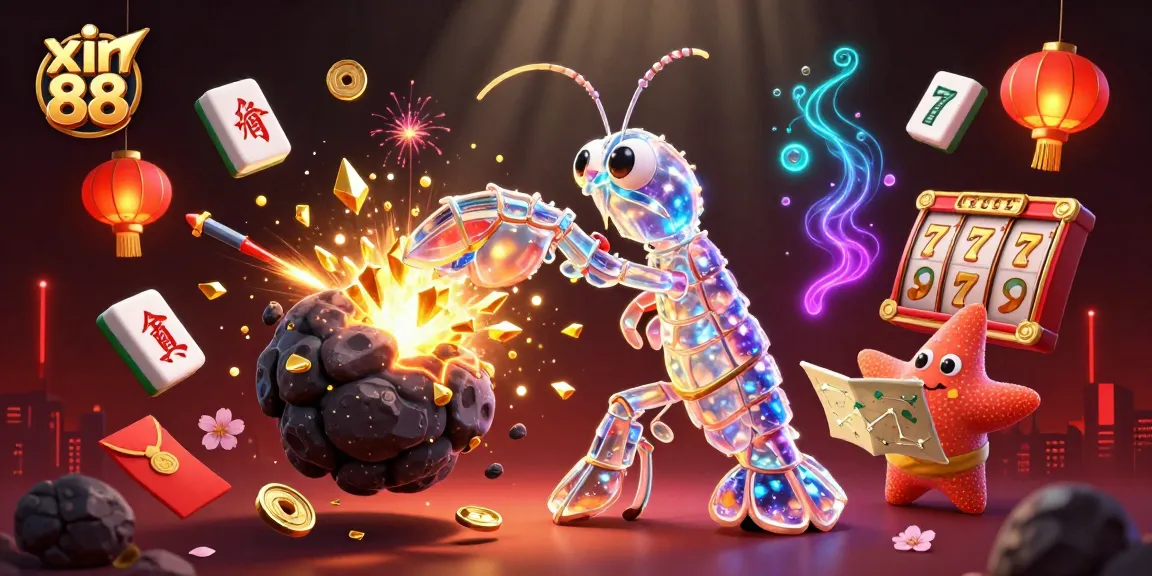 Experience the thrill of xin 88 with a galactic samurai and vibrant casino elements exploding in gems and coins.