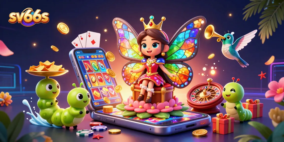 Experience top-tier gaming thrills with sv66s’ vibrant scene of the butterfly queen and exciting casino elements.