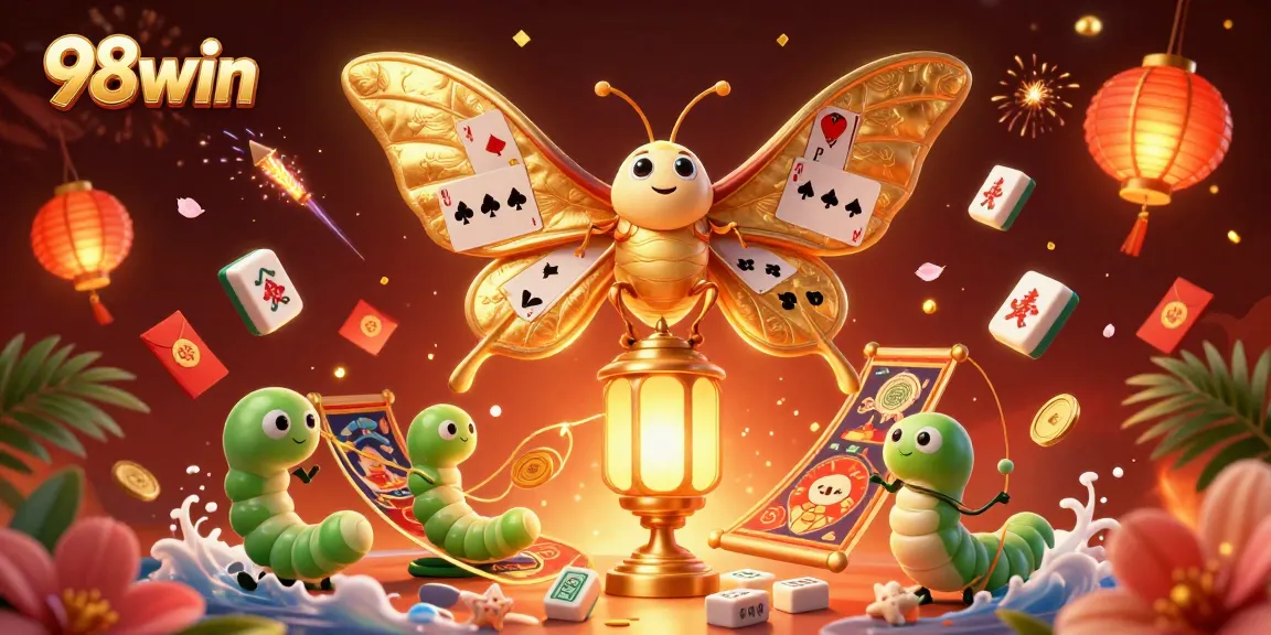 Experience thrilling gameplay at 98win with vibrant casino-themed illustration.