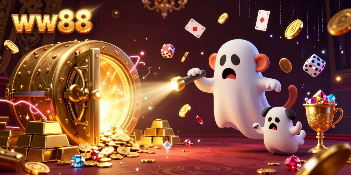 Experience the thrill of gaming with ww88, where a playful ghost-hunter puppy tracks a mischievous monkey in a haunted casino rich with treasures.