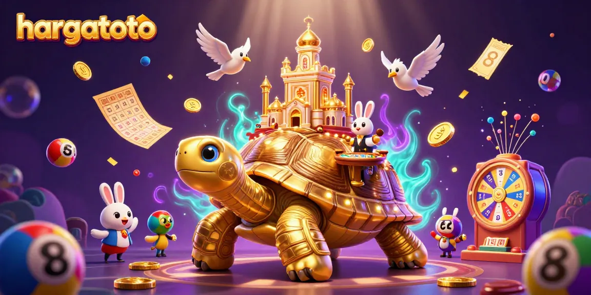 Experience hargatoto's dynamic casino realm with lively lottery-themed elements and vibrant energy.