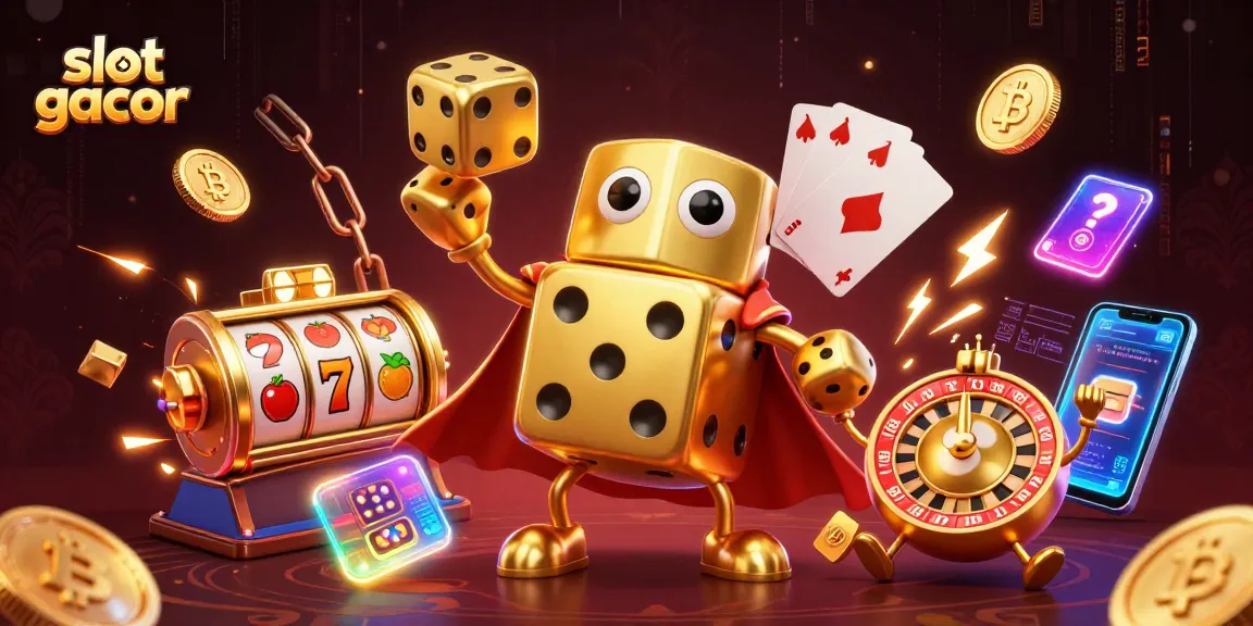 Bernavigasi situs slot gacor dengan simbol keberuntungan dan elemen jackpot yang berkilau.