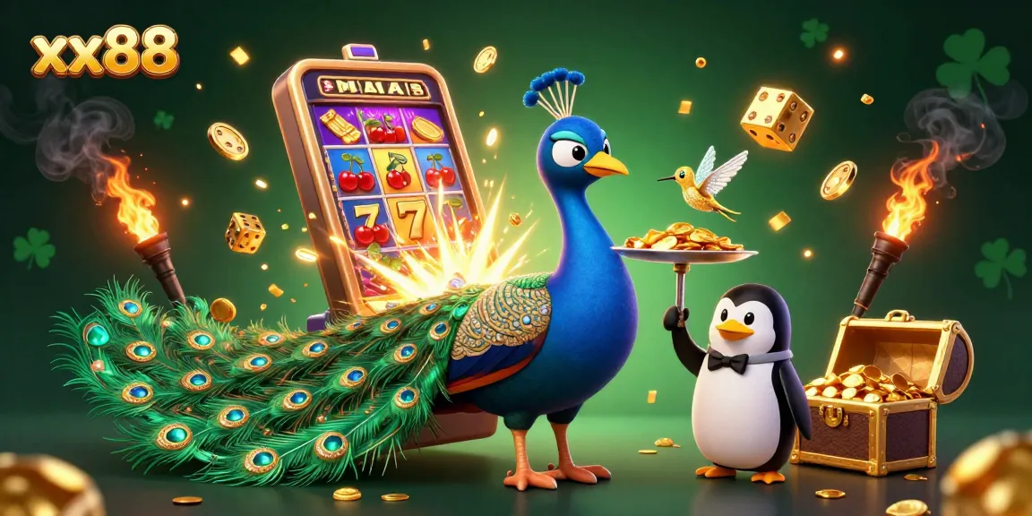 Experience exhilarating gameplay at xx88 with dynamic symbols, golden chips, and vibrant casino elements.