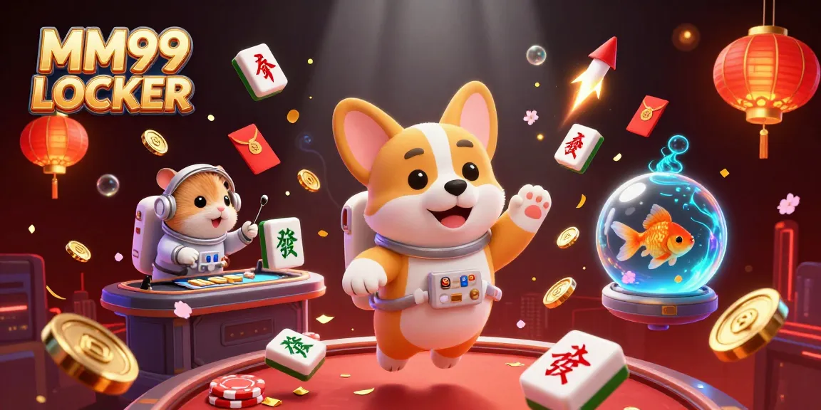 Experience excitement in MM99 LOCKER's vibrant casino scene with animated astronauts and rich 3D elements.