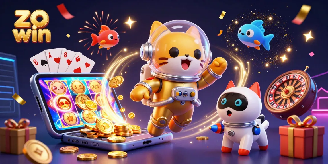 Experience the excitement of zo win in this vibrant 3D casino scene filled with interactive games and rewards.