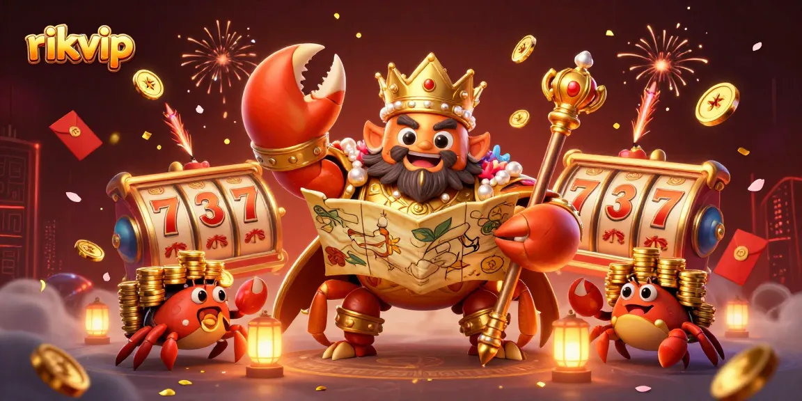 Experience thrilling gameplay at rikvip with a vibrant casino scene featuring a majestic crab emperor and lucky game elements.