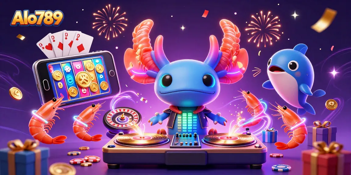 Alo789 players enjoy colorful slot games and celebrate wins in an exciting online casino atmosphere.