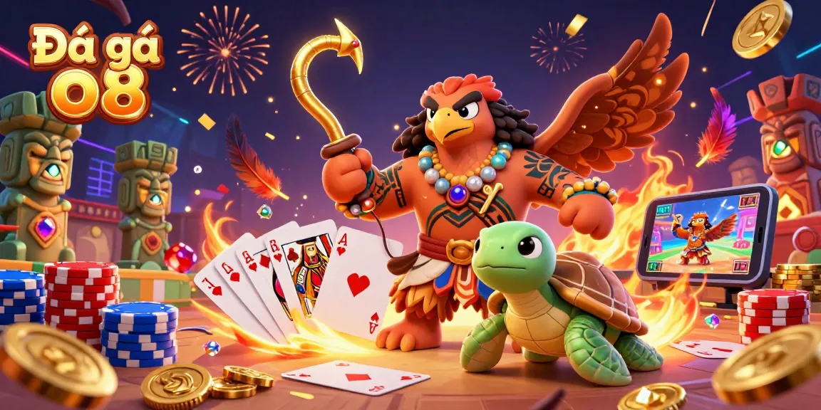 Experience the excitement of Đá gà o8 in a vibrant arena filled with thrilling elements and lively characters.