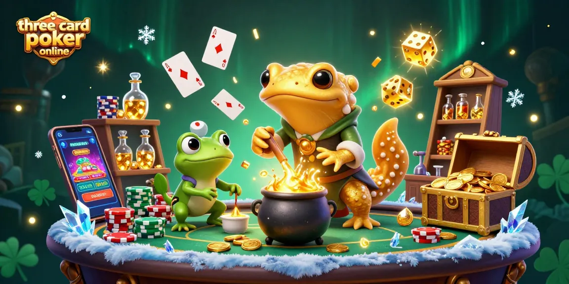 Engage in three card poker online with vibrant visuals of alchemists and gold treasures.