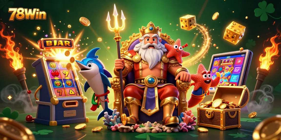 Experience the thrill of 78Win with Neptune's jackpot explosion and dynamic casino atmosphere.