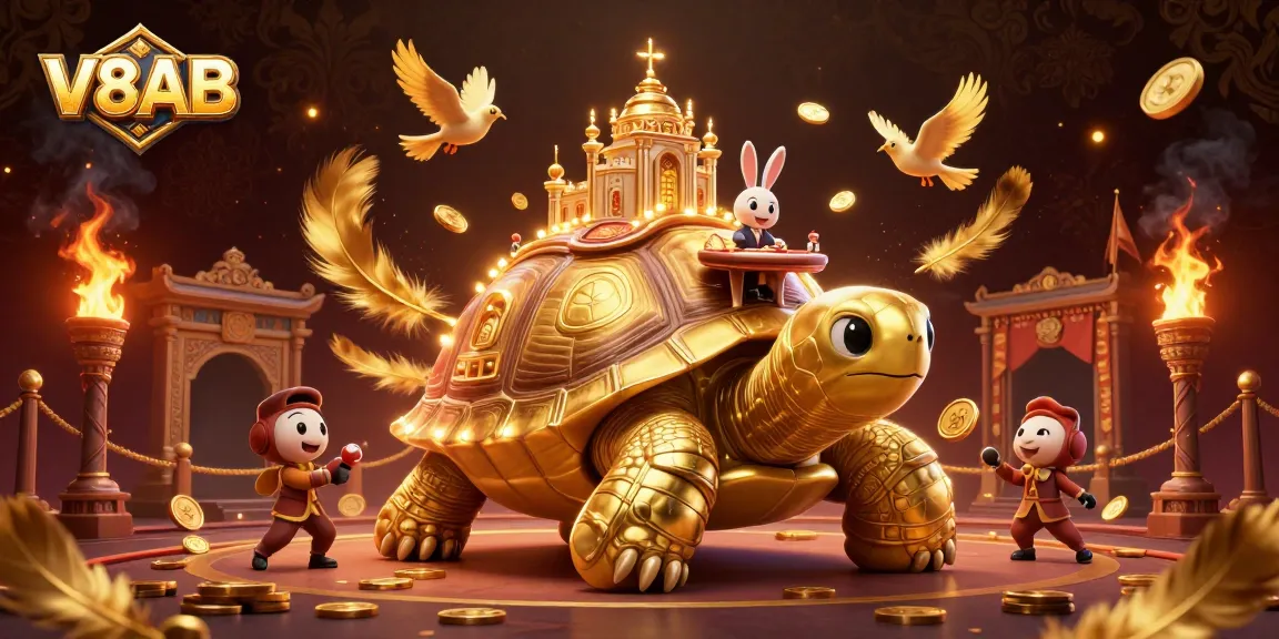Spin and win with V8AB, a captivating 3D casino scene bringing gaming thrills alive.