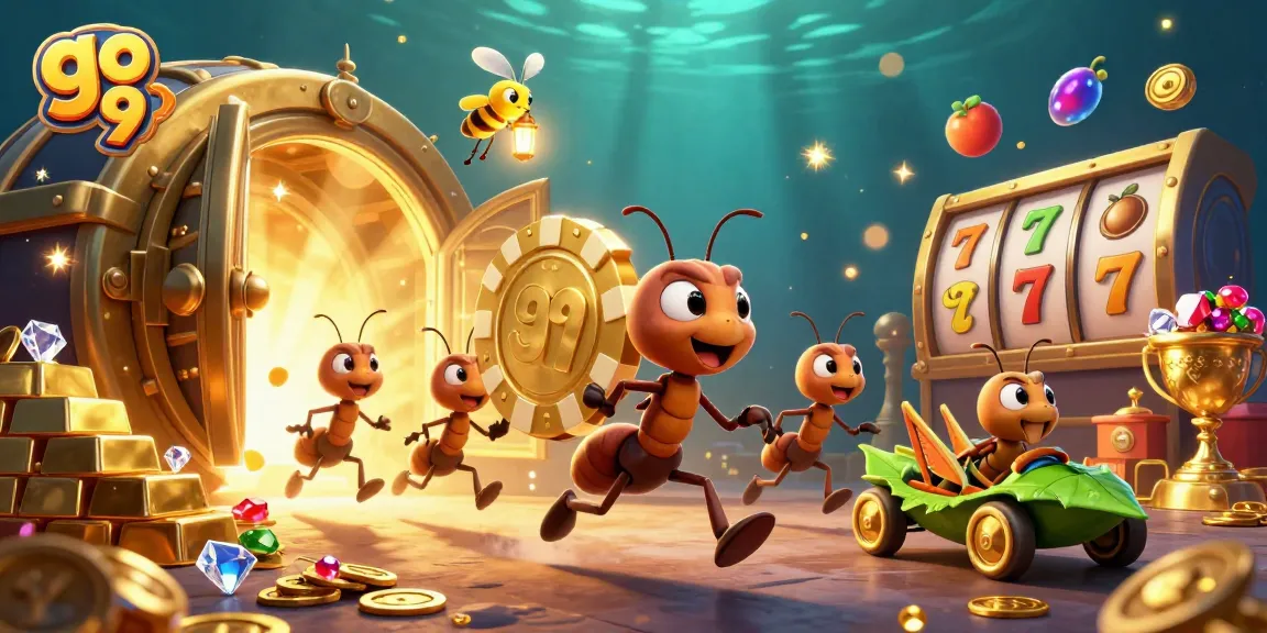 Experience thrilling heists with the go 99 team of ants in a vibrant casino adventure, capturing jackpots!