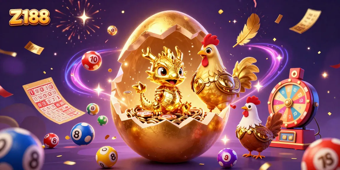 Z188 captivates players with a golden dragon and exciting lottery elements in a vibrant casino scene.