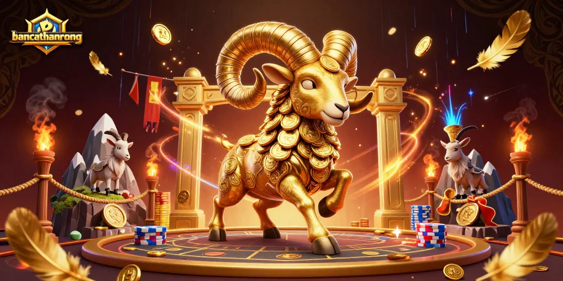Engage with bancathanrong through a dynamic casino illustration featuring golden ram and vibrant gaming elements.