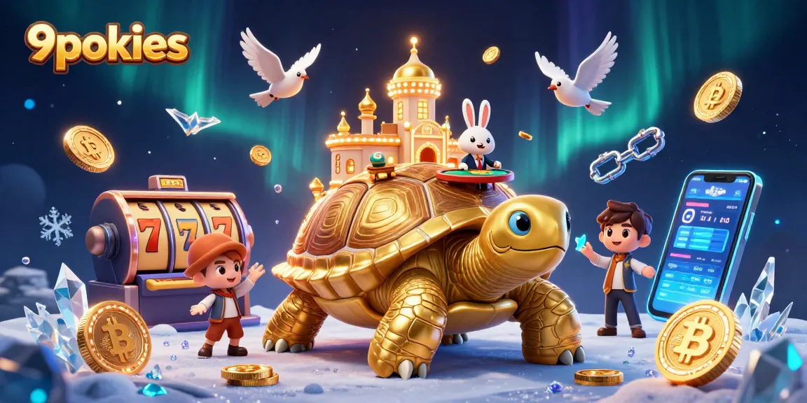 Experience the excitement of 9pokies in this vibrant casino-themed illustration.