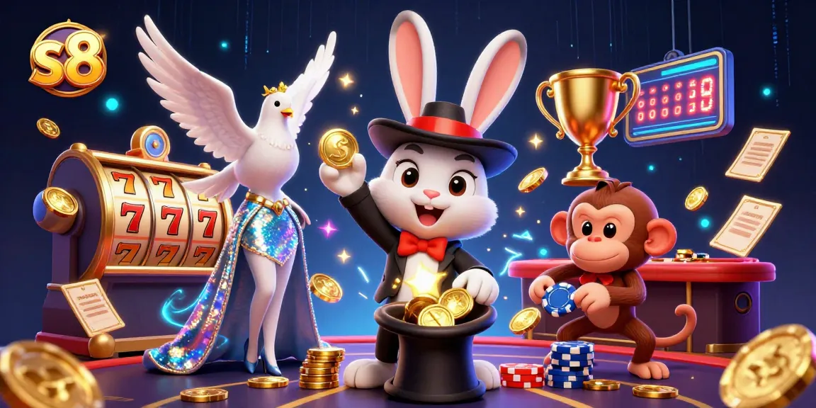 Engage with the thrilling s8 experience featuring a magical rabbit and dynamic casino elements.