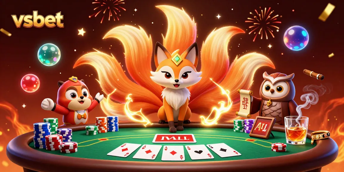 Experience the vibrant spirit of vsbet with colorful characters and engaging poker scenes around them.