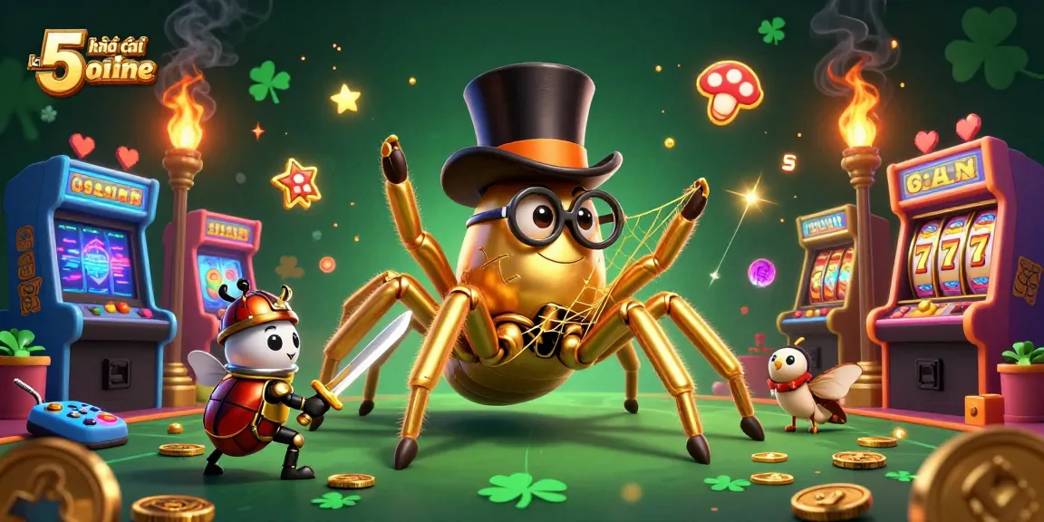 Engage in kèo nhà cái 5 online with a colorful casino-themed 3D illustration showcasing vibrant characters.